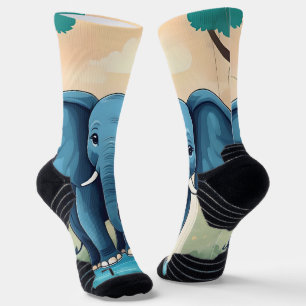 Chaussette Eléphant Bébé Bleu Whimsical,