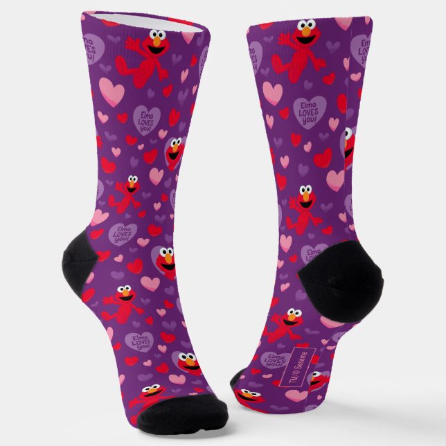 Chaussette Elmo vous aime Motif de la Saint Valentin (Angulaire)
