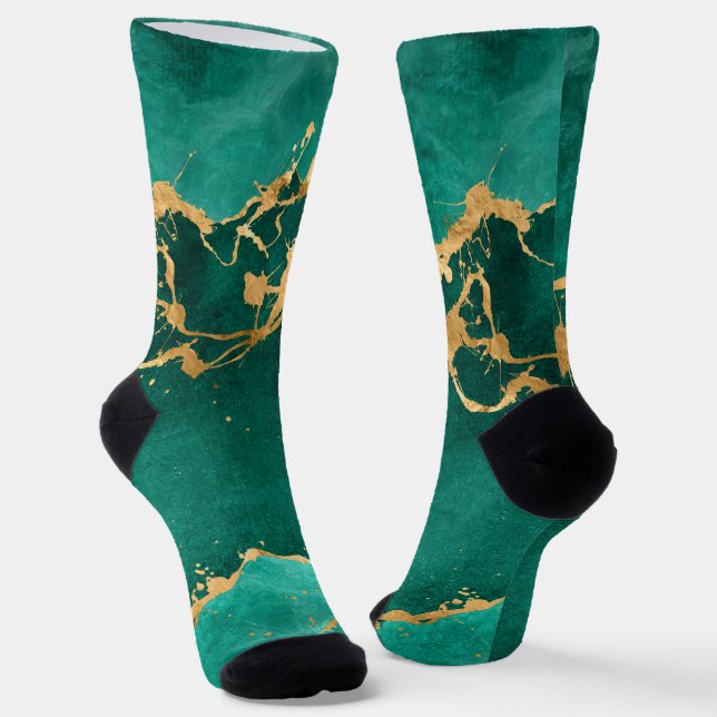 Chaussette Emerald Green et Gold abstrait (Angulaire)