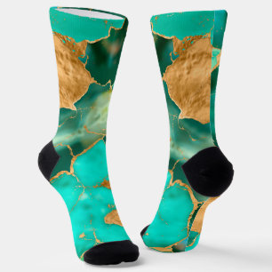 Chaussette Emerald Green et Gold abstrait