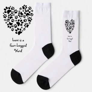 Chaussette Empreintes de pattes de chien et de chat Cœur Sain