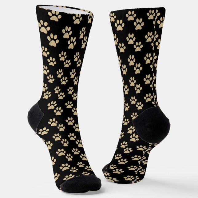 Chaussette Empreintes de pattes Or mignons Amateurs d'animaux (Angulaire)