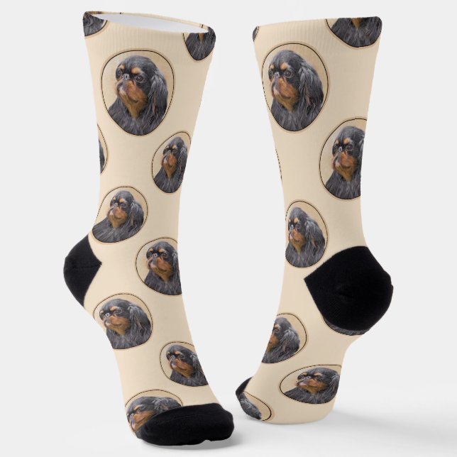 Chaussette English Toy Spaniel Peinture King Charles Dog Art (Angulaire)