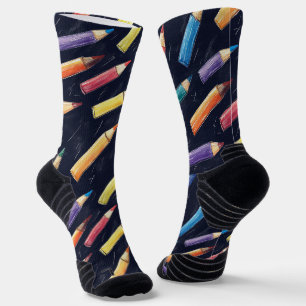 Chaussette Enseignant Motif de dessin de crayon