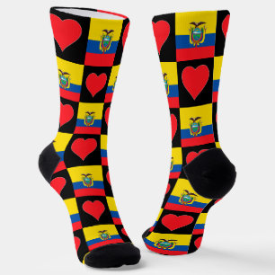 Chaussette Equateur Drapeau Coeur Motif amusant Fierté équato