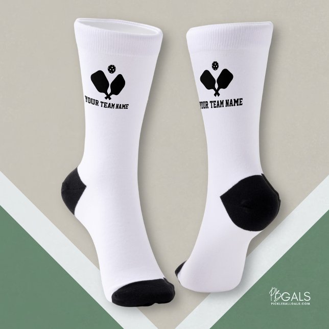 Chaussette Équipe personnalisée de Pickleball Paddles Black W (Créateur téléchargé)