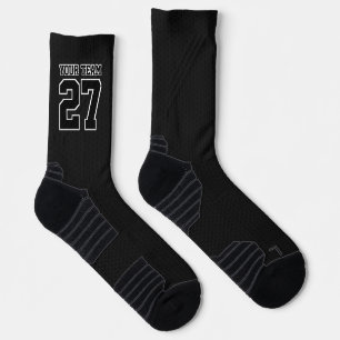 Chaussette Équipe sportive Black Nom Numéro de base-ball poin