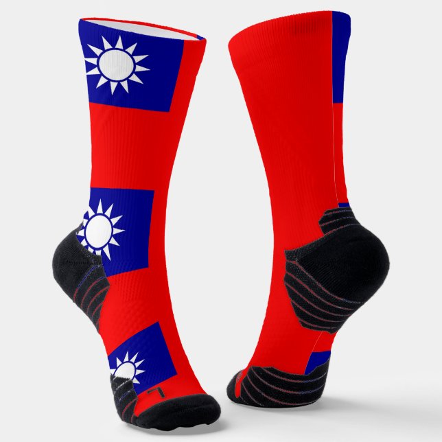 Chaussette Équipement sportif avec drapeau de Taïwan (Angulaire)