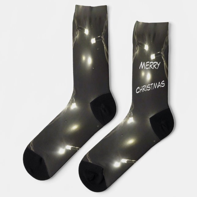 Chaussette Étincelante GRANDE lumière argentée. Chaussettes d (Gauche)
