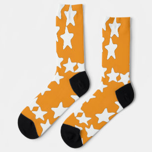 Chaussette Étoiles blanches sur orange