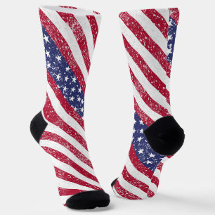 Chaussette Étoiles et bandes patriotiques en détresse