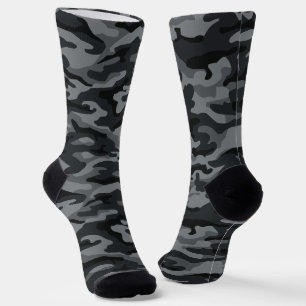 Chaussette Étui camouflage noir et gris Motif de camouflage