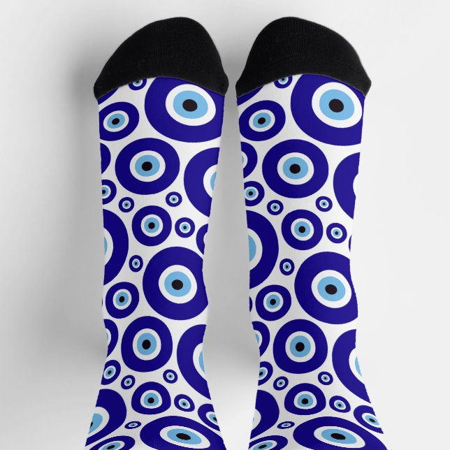 Chaussette Evil Eye Pattern, Greek Eye, Turkish Eye, Nazar (Haut)