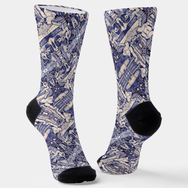 Chaussette Fado, musique folklorique portugaise Crew Socks (Angulaire)