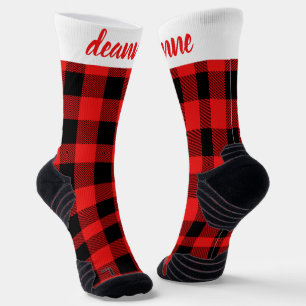 Chaussette Famille de Noël Rouge simple et élégante