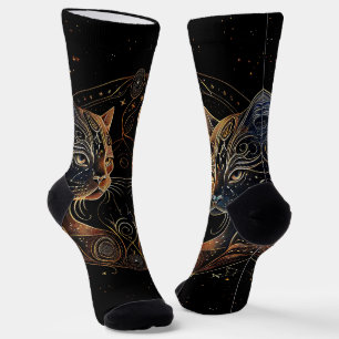 Chaussette Feline artistique Cercle Twin Cats