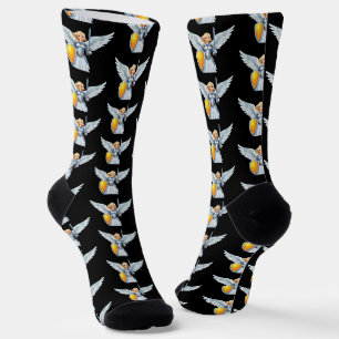 Chaussette Femme mignonne d'Ange avec des ailes ouvertes