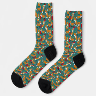 Chaussette Festive Foxes mignonne à motif Noël