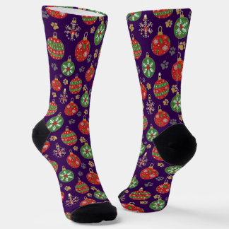 Chaussette  Festive Paw Print Christmas Ornament Socks