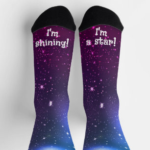 Chaussette Fête de la Galaxie Bleue et Violette - Joie des Fê