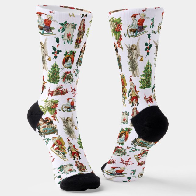 Chaussette Fête de Noël vintage Retro (Angulaire)