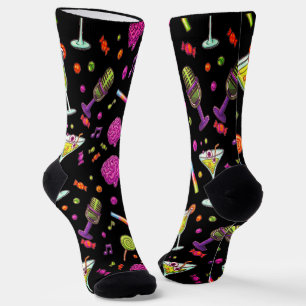 Chaussette Fête de zombies colorés en plein chaos pour Hallow