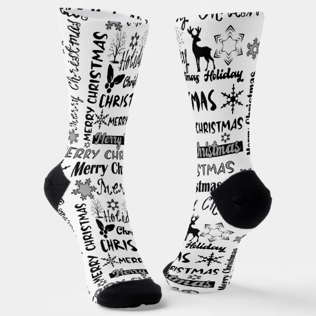 Chaussette Fêtes de Noël, motif de Noël (Angulaire)