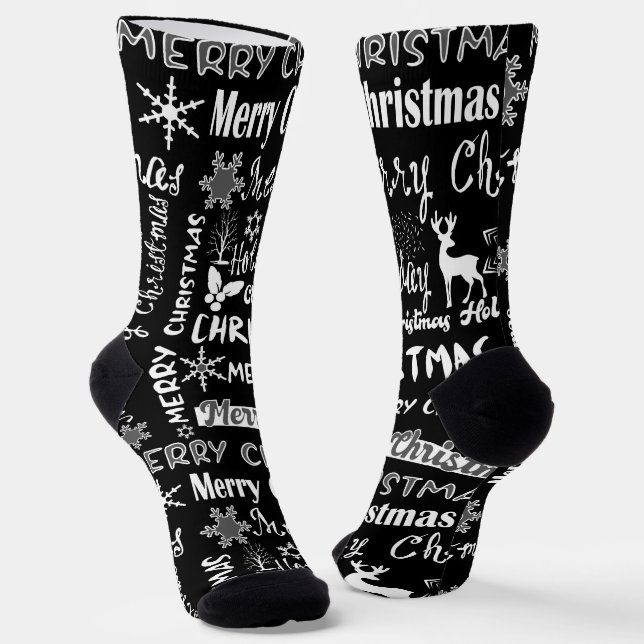 Chaussette Fêtes de Noël, motif de Noël (Angulaire)