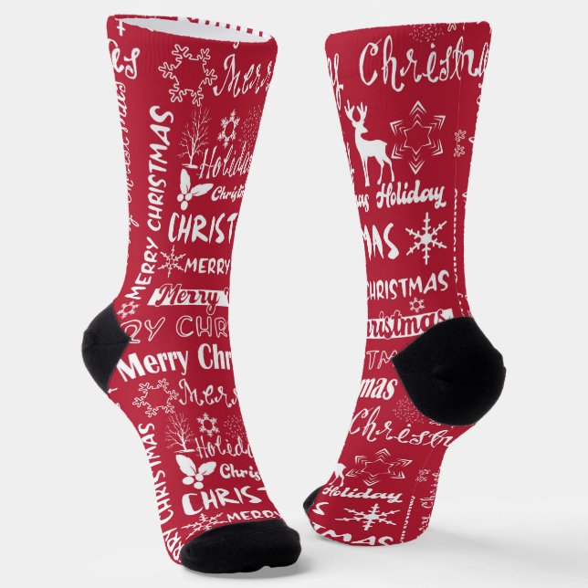 Chaussette Fêtes de Noël, motif de Noël, hiver (Angulaire)