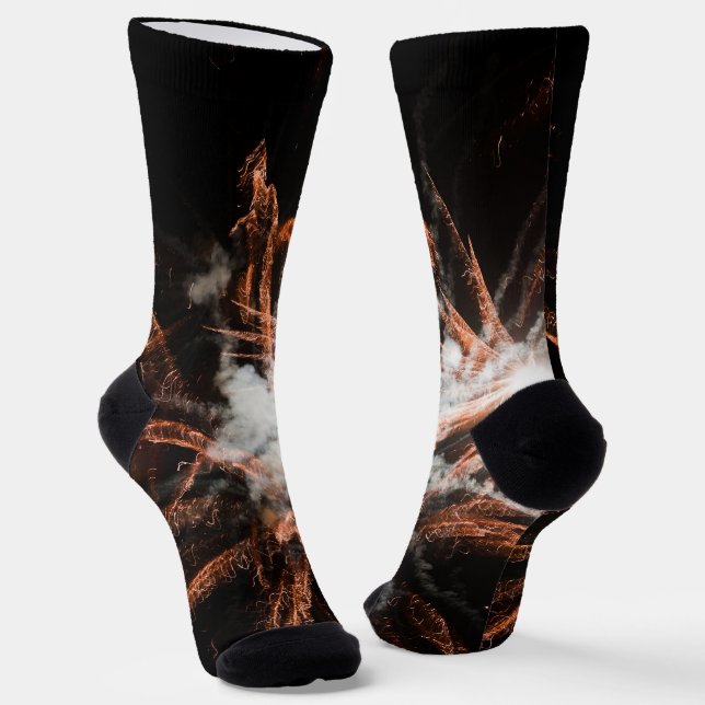 Chaussette Feu d'or abstrait or noir fumée (Angulaire)