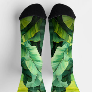 Chaussette Feuilles tropicales, botanique abstraite, jungle,