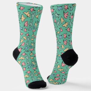 Chaussette Feuilles Vertes Pastel