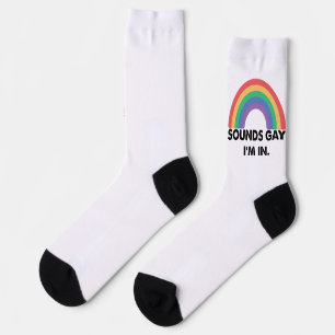 Chaussette Fier de moi, c'est le mois de la fierté arc-en-cie