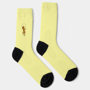 Chaussette figdewdrops Écureuil jongleur chaussettes jaunes d