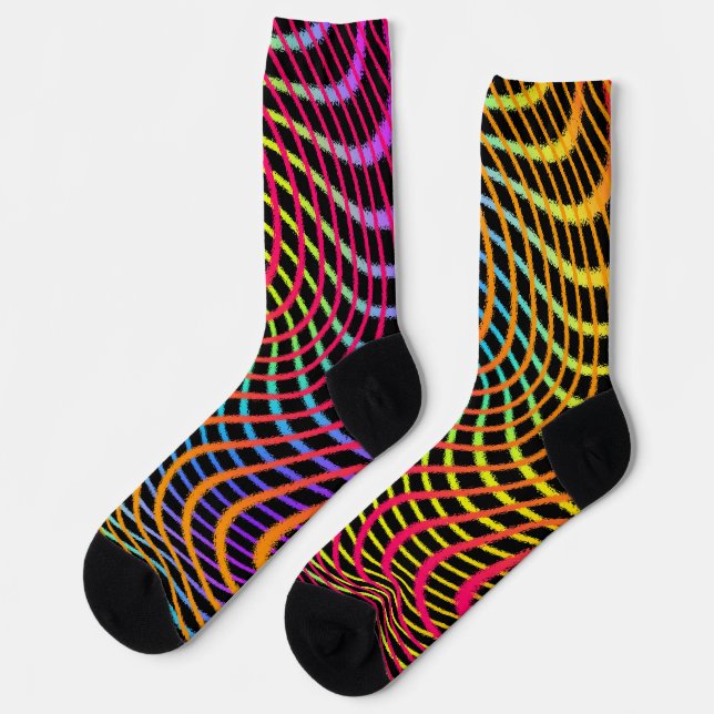 Chaussette Fils et Vagues de Couleur Crazy Cosy Chaussettes e (Gauche)