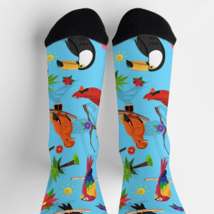 Chaussette Flamant rose Toucan Et Arara Motif Oiseaux Sans Me