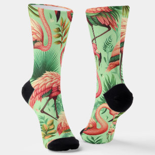 Chaussette Flamants roses roses vintages