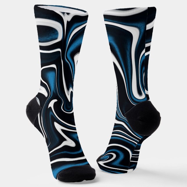 Chaussette Flèches bleues, noires et blanches (Angulaire)
