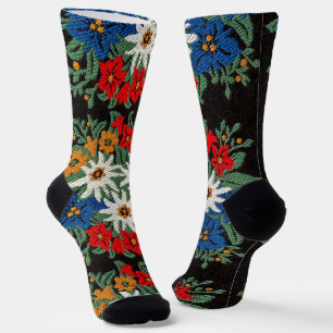 Chaussette Fleur alpine suisse Edelweiss