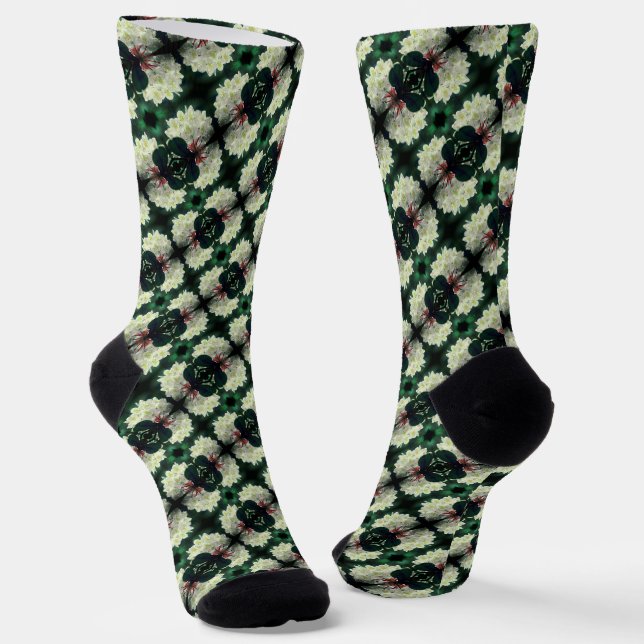 Chaussette Fleur Azalea Blanc Avec Motif Raindrops (Angulaire)
