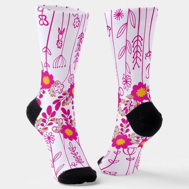 Chaussette Fleur conçue colorée  (Angulaire)