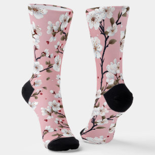 Chaussette Fleur de cerisier rose japonais Sakura Floral de p