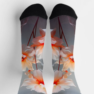 Chaussette Fleur de Fard Abstrait Élégant Flux Brumeux