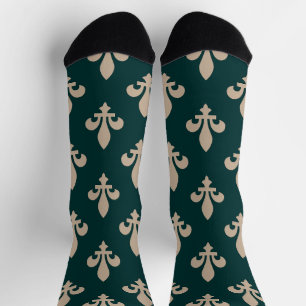 Chaussette Fleur de Lis Motif, Royal French Creative on Green