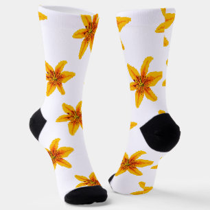 Chaussette Fleur de lys jaune pixelisée
