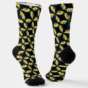 Chaussette Fleur de marguerite jaune gros Motif
