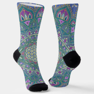 Chaussette Fleur de Vie - Mandala de style indien 1