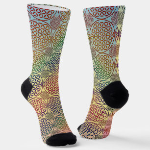 Chaussette FLEUR DE VIE - motif grunge 1