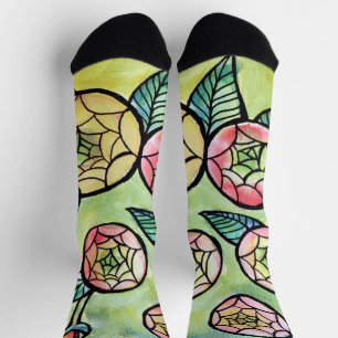 Chaussette Fleur Ranunculus Illustration Fleurs roses mignonn