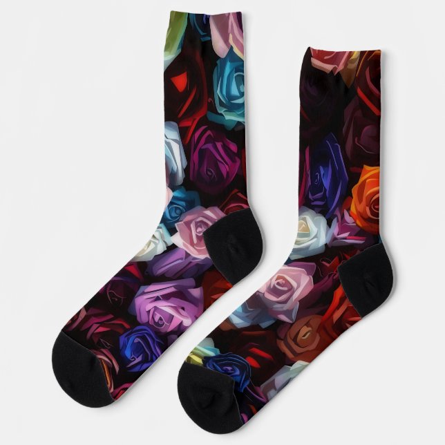 Chaussette Fleur Rose colorée sur Chaussettes folles (Gauche)
